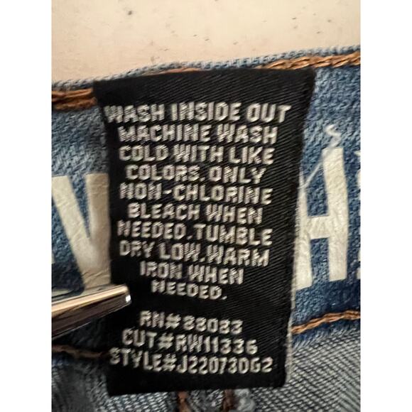 Rewash Jeans Sz 11 High rise Mom 90s Style Cuffed Ripped Light Blue Ankle Crop - Picture 11 of 12